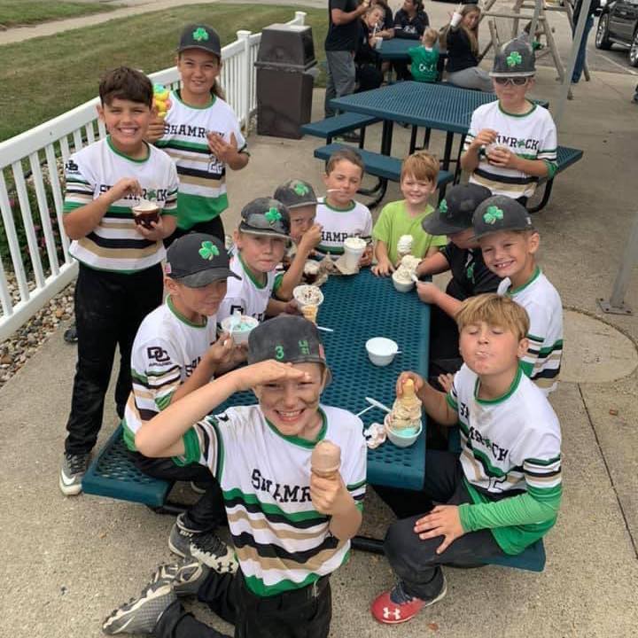 Shamrocks teammates enjoying ice cream together