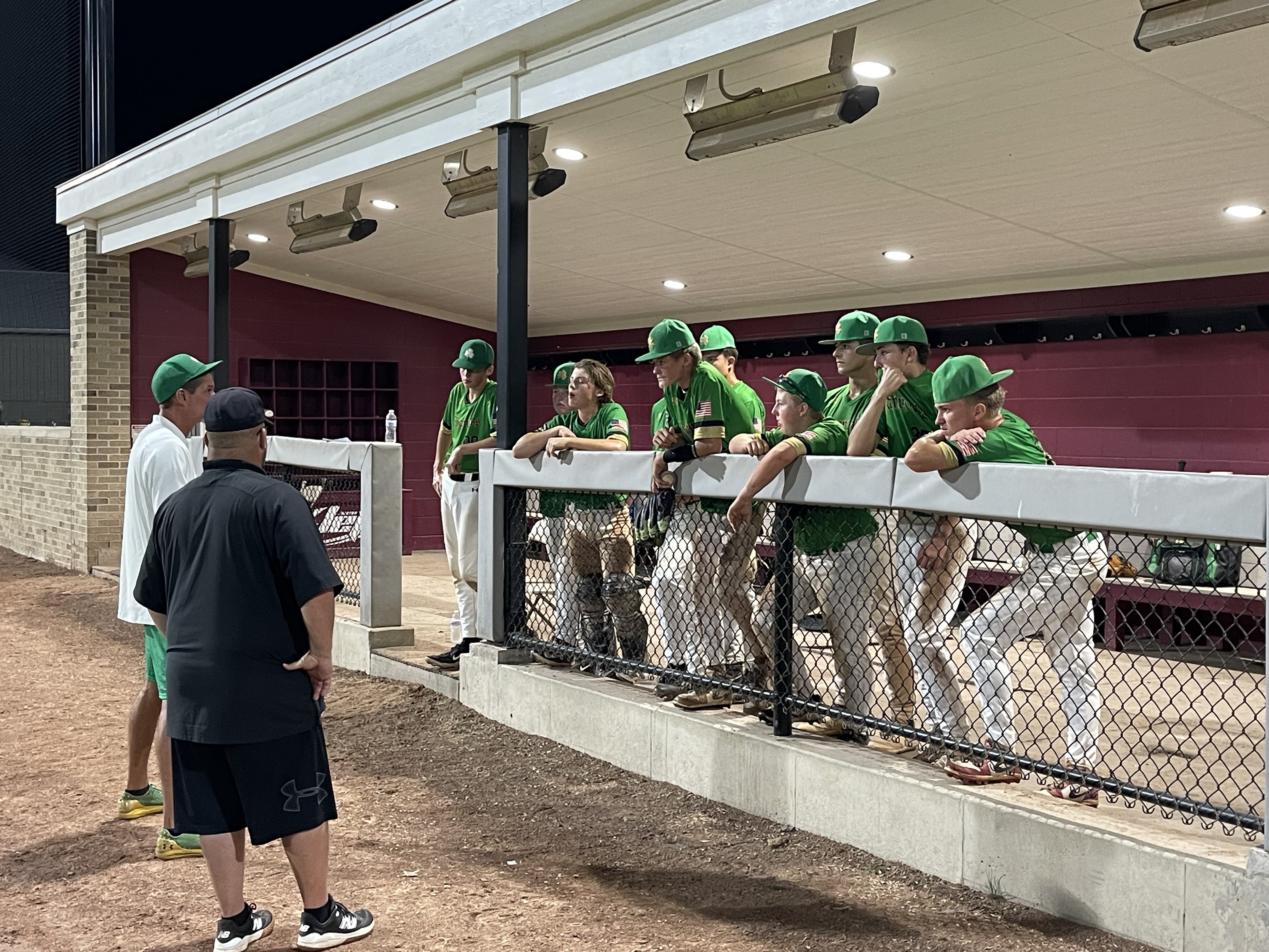 Shamrocks coaches teaching players during a game